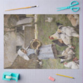 食べ物を与えのニワトリ(ウォルター・フレドリック・オズボーンによる) 薄葉紙 (クラフト)