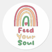 食べ物を与えやる気を起こさせるの魂のカラフルが虹を見て ラウンドシール (正面)