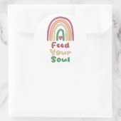 食べ物を与えやる気を起こさせるの魂のカラフルが虹を見て ラウンドシール (バッグ)