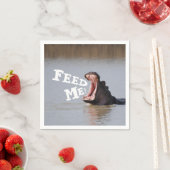 食べ物を与えよ！ヒッポおもしろい スタンダードカクテルナプキン (インサイチュ)