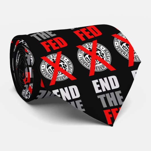 食べ物を与えられたタイ-黒、白および灰色--を終えて下さい ネクタイ (ロール)