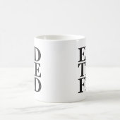 食べ物を与えられる-黒終えて下さい コーヒーマグカップ (中央)