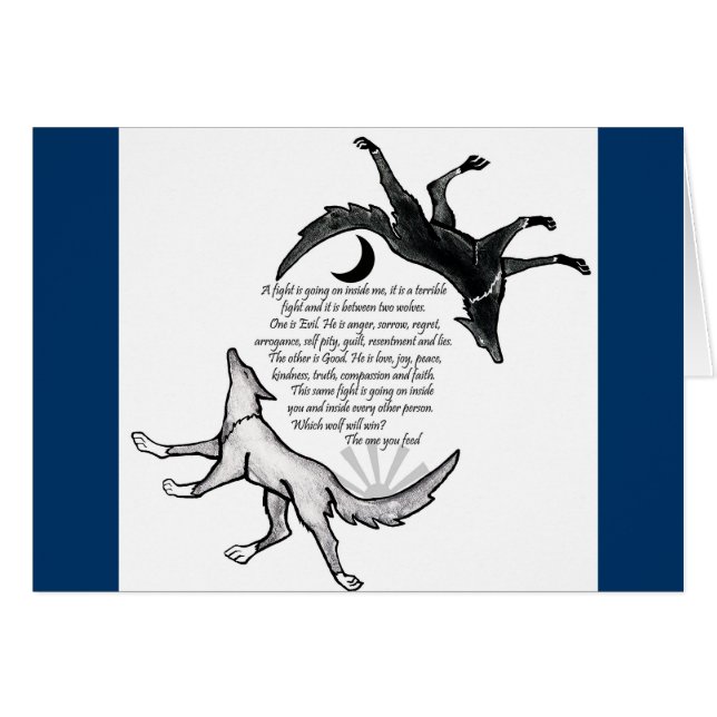 食べ物を与えるオオカミ (正面横)