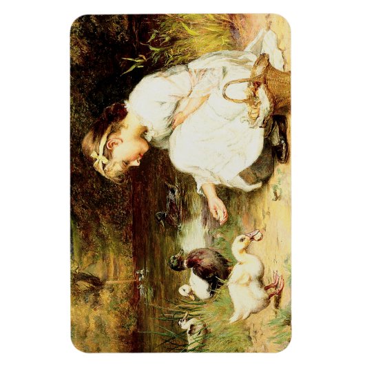 食べ物を与えアヒルだ。イースターギフトマグネット マグネット (縦)