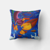 食べ物を与えアヒルコンテンポラリーズ絵画の クッション (裏面)