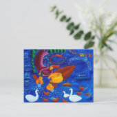 食べ物を与えアヒルコンテンポラリーズ絵画の ポストカード (スタンド正面)