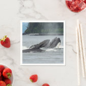 食べ物を与えザトウクジラ スタンダードカクテルナプキン (インサイチュ)