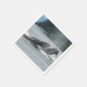 食べ物を与えザトウクジラ スタンダードカクテルナプキン (角)