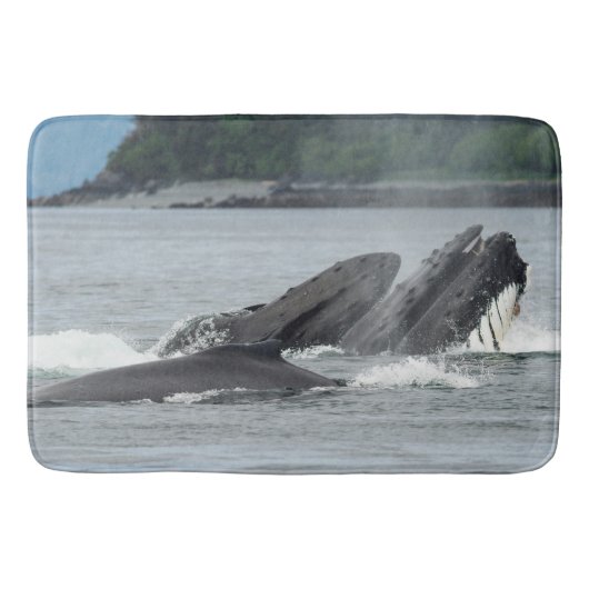 食べ物を与えザトウクジラ バスマット (正面)