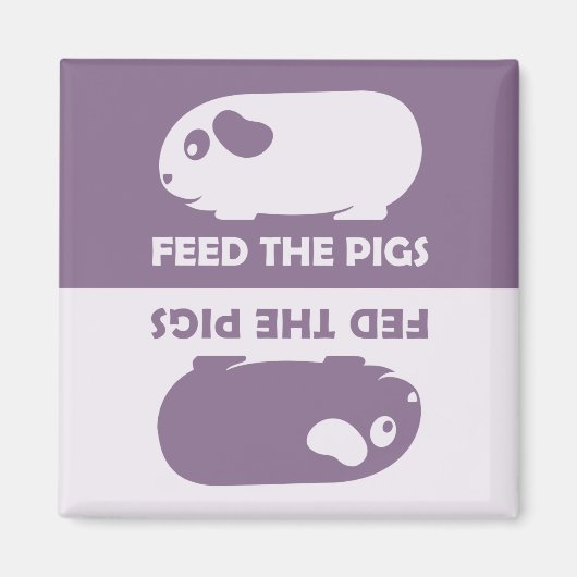 食べ物を与えザ豚 – モルモット冷蔵庫用マグネット マグネット (正面)