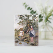 食べ物を与えズ・ダックスヴィンテージイラストレーション ポストカード (スタンド正面)