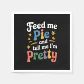 食べ物を与えパイと感謝祭の事を言かわいらしえ スタンダードカクテルナプキン (正面)