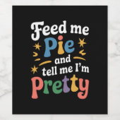 食べ物を与えパイと感謝祭の事を言かわいらしえ ワインラベル (シングルラベル)