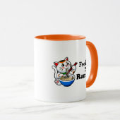 食べ物を与えラーメンかわいい猫 マグカップ (正面右)