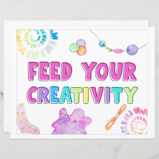 食べ物を与え創造性 |クラフトパーティー標識 (正面/裏面)