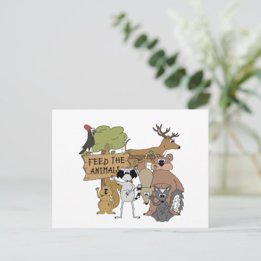 食べ物を与え動物 ポストカード (スタンド正面)