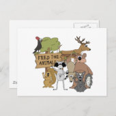 食べ物を与え動物 ポストカード (正面/裏面)