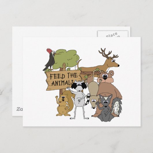 食べ物を与え動物 ポストカード (正面/裏面)