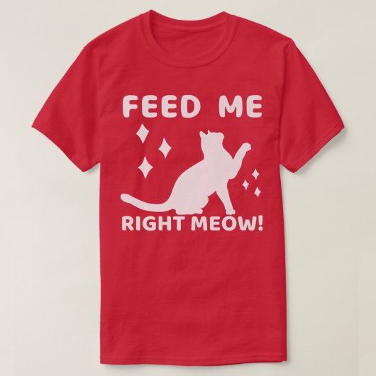 食べ物を与え右ミオウ猫ママママレディース980 Tシャツ (デザイン正面)