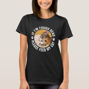 食べ物を与え猫のおもしろい暗いユーモア Tシャツ