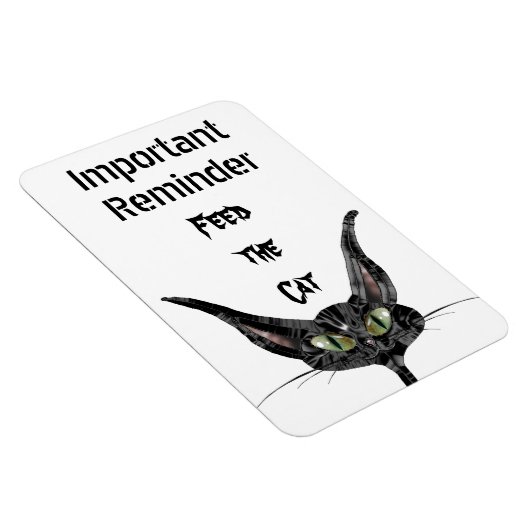 食べ物を与え猫の注意喚起 マグネット (右側)