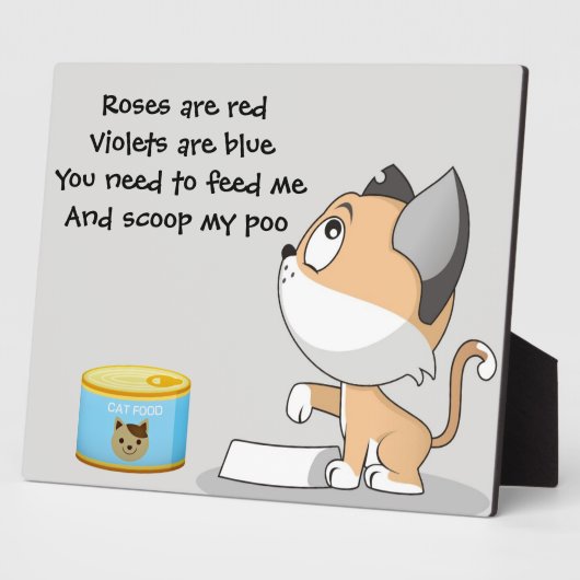 食べ物を与え猫 フォトプラーク (側面)