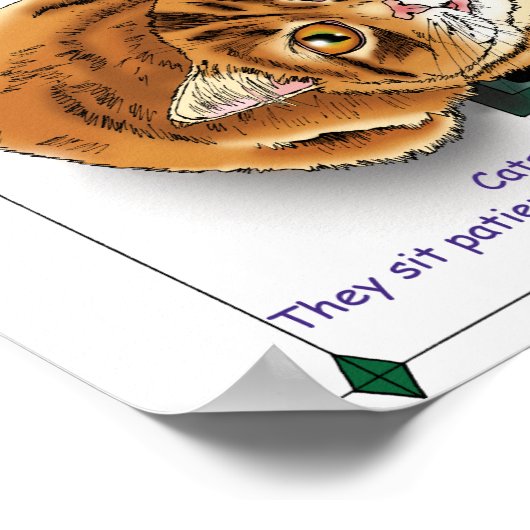 食べ物を与え猫 ポスター (角)