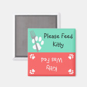 食べ物を与え猫 マグネット (正面/裏面)
