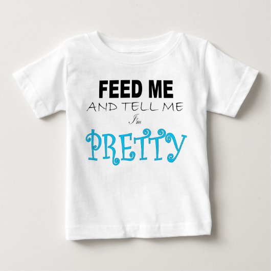 食べ物を与え自分だと言えかわいらし ベビーTシャツ (正面)