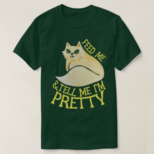 食べ物を与え言ってくれかわいらし Tシャツ (デザイン正面)