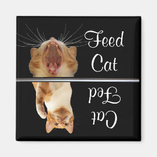 食べ物を与え食べ物を与え猫マグネットおもしろい可愛い マグネット