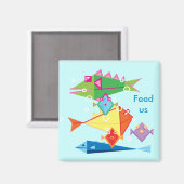 食べ物を与え魚のアラーム マグネット (正面/裏面)