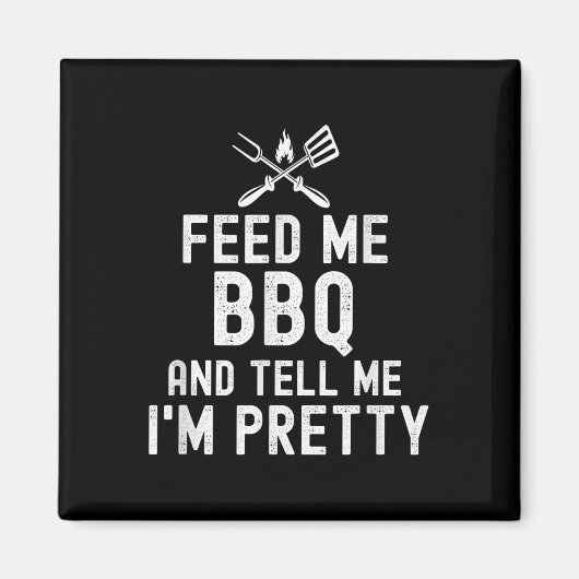 食べ物を与えBbqとBをグかわいらしリンおもしろいグ マグネット (正面)