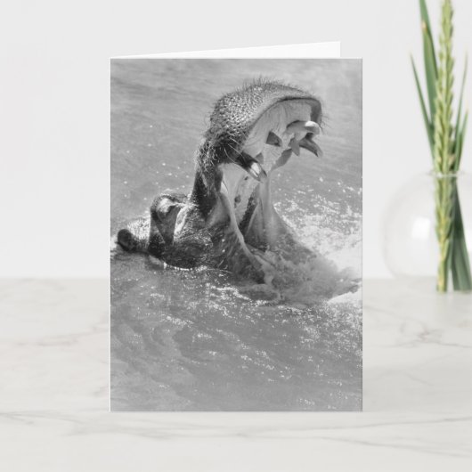 食べ物を与えMe Hippo Note Card カード (正面)