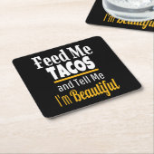 食べ物を与えME Tacosおもしろい、Umous Love TACOS スクエアペーパーコースター (アングル)