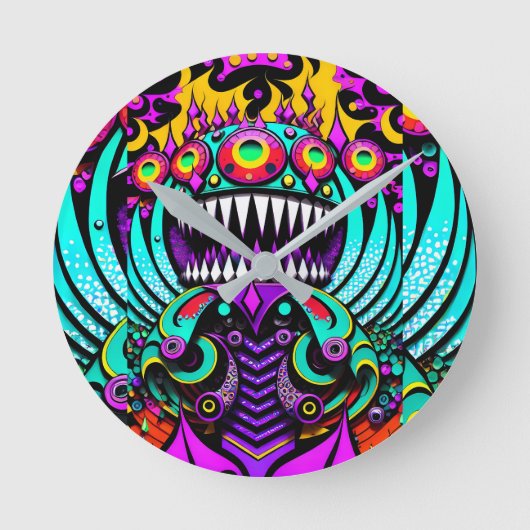 食べ物を与えs Art Wars - Ken Gage Art ラウンド壁時計 (正面)