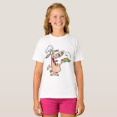 食べ物を伴う豚のシェフ Tシャツ (正面フル)