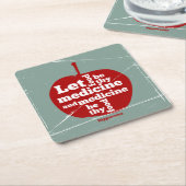 食べ物を医学Hippocrates引用文 スクエアペーパーコースター (アングル)