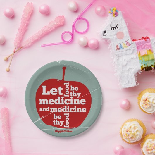 食べ物を医学Hippocrates引用文 ペーパープレート (パーティー)
