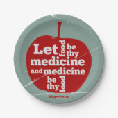 食べ物を医学Hippocrates引用文 ペーパープレート (正面)