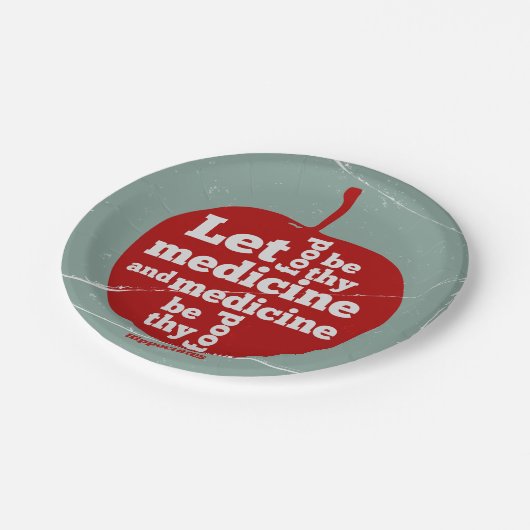 食べ物を医学Hippocrates引用文 ペーパープレート (アングル)