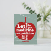 食べ物を医学Hippocrates引用文 ポストカード (スタンド正面)