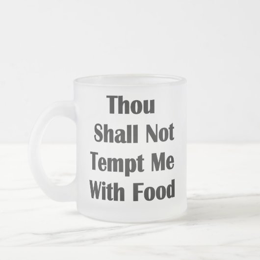 食べ物を持って私を誘惑するな フロストグラスマグカップ (左)