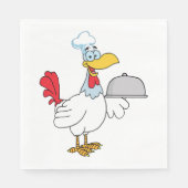 食べ物を提供する鶏 スタンダードランチョンナプキン (正面)