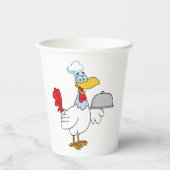 食べ物を提供する鶏 紙コップ (正面)