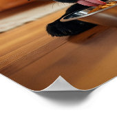 食べ物を楽しんでいるニューファンドランドの犬 ポスター (角)