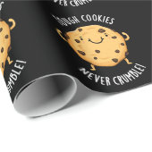 食べ物を粉々におもしろいしないタフなクッキー濃色BG ラッピングペーパー (ロールコーナー)