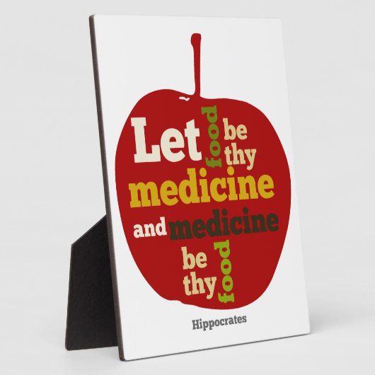 食べ物を自分の薬にするリンゴ フォトプラーク (側面)