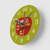 食べ物を自分の薬にするリンゴ ラウンド壁時計 (傾斜)