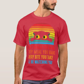 食べ物を食べ物に噛み込むたびに猫を引き寄せる Tシャツ